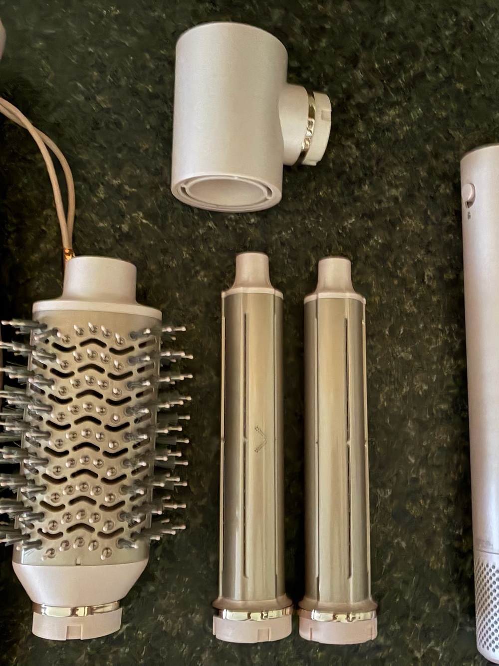 T3 Silver and White Interchangeable Styling Barrel and Brush Attachments